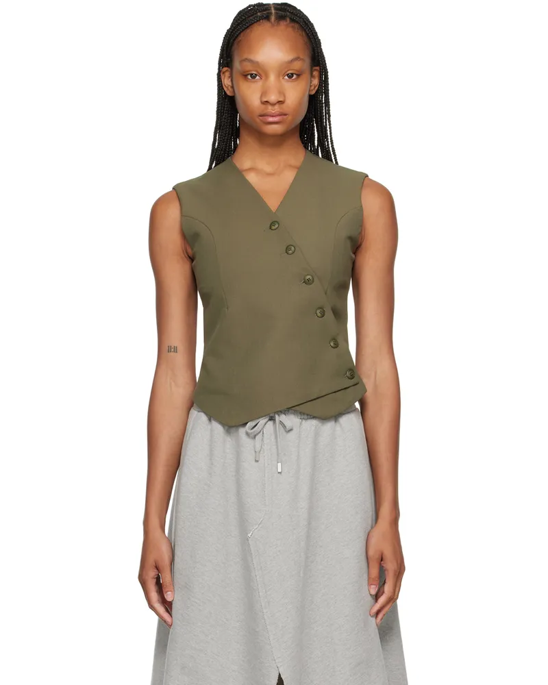 FRANKIE Shop Khaki Maesa Cross Vest Olive