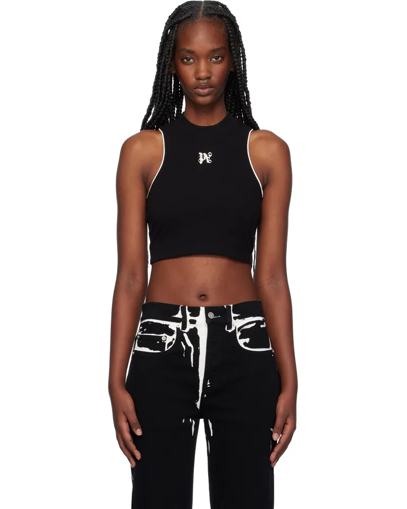 Palm Angels Black PA Monogram Tank Top Black