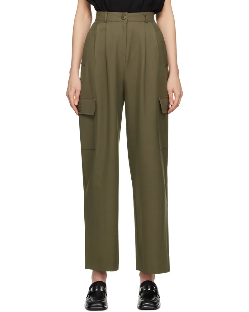FRANKIE Shop Khaki Maesa Trousers Olive