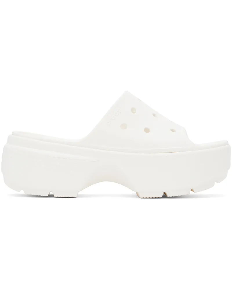 Crocs White Stomp Slides Chalk