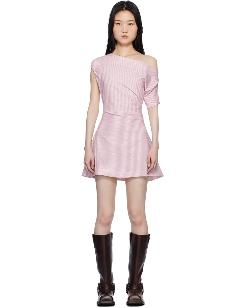Frankies Bikinis Pink Roslyn Off Shoulder Minidress Rosewater