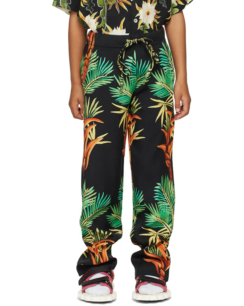ENDLESS JOY SSENSE Exclusive Kids Black Date Palm Lounge Pants Black
