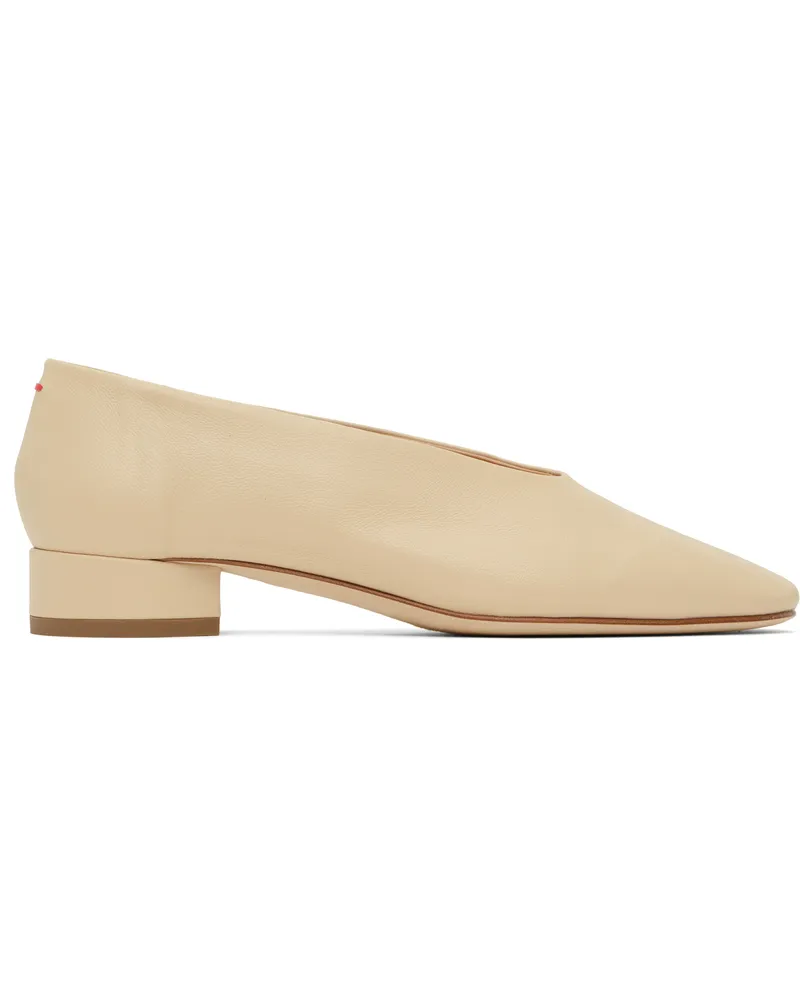 aeyde Beige Delia Leather Ballerina Flats Latte