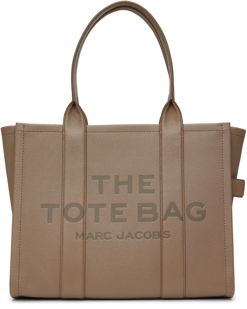 Marc Jacobs Gray 'The Leather Large' Tote 055