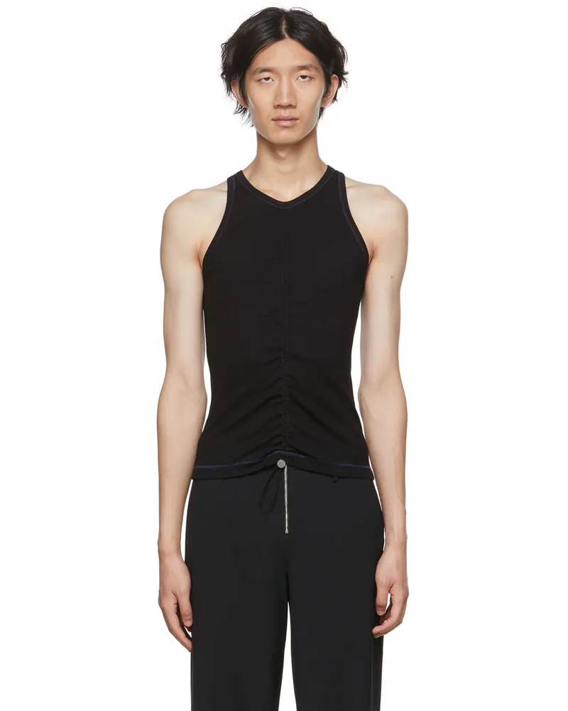 Dion Lee Black Ruched Tank Top Black