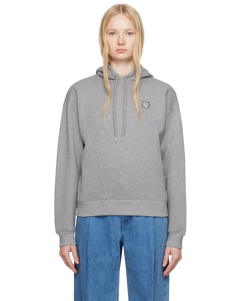 Kitsuné Gray Bold Fox Head Patch Comfort Hoodie H131