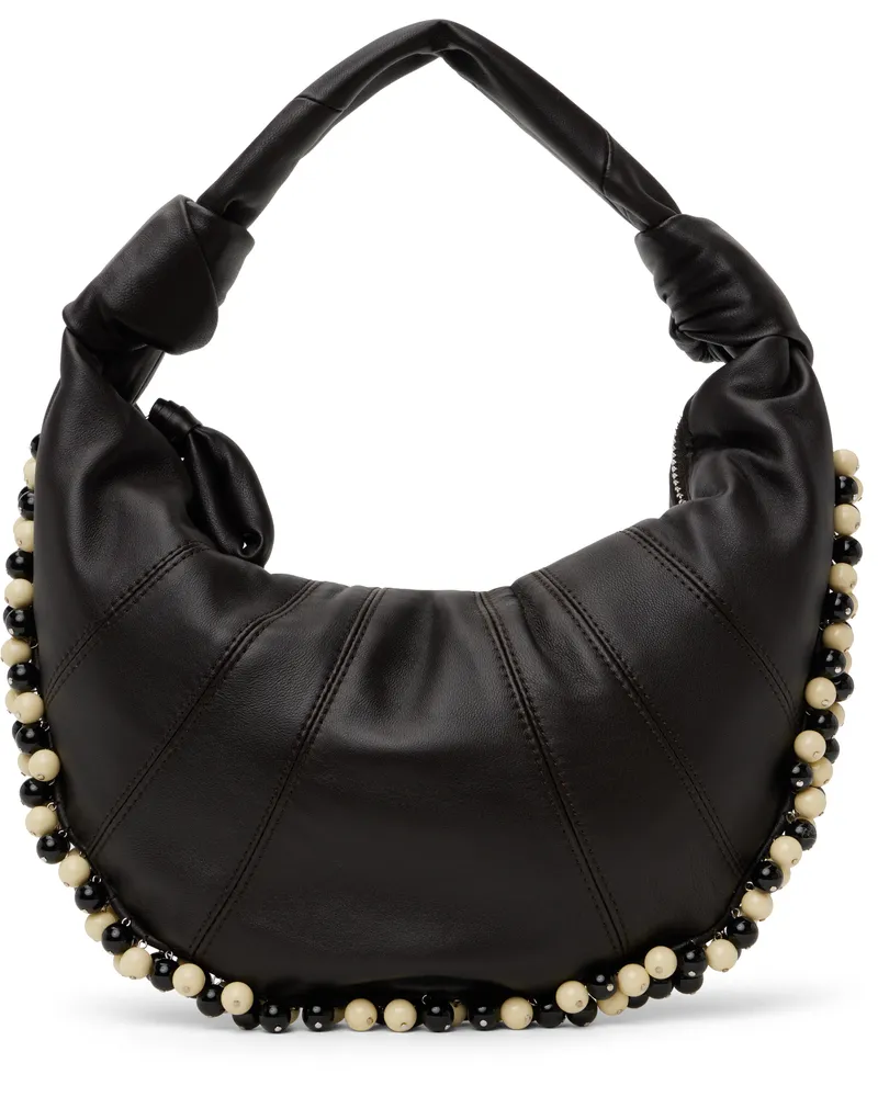 Christophe Lemaire Brown Beaded Mini Fortune Croissant Bag Br490