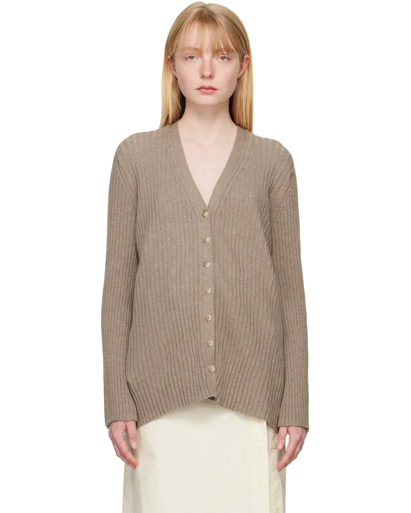 Lauren Manoogian Beige Column Cardigan W03
