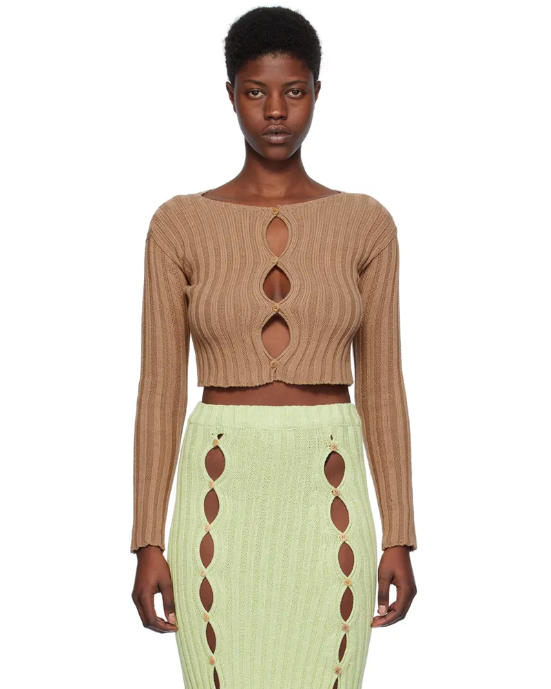Baserange Brown Macau Cardigan Brandy
