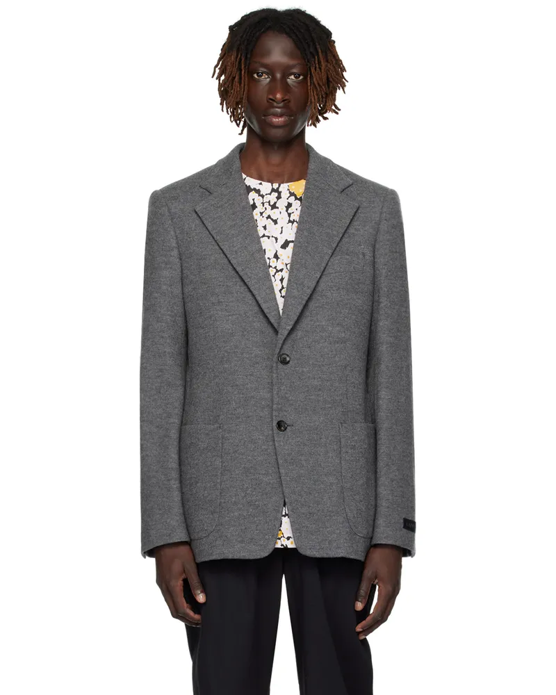 Lanvin Gray Two-Button Blazer 124
