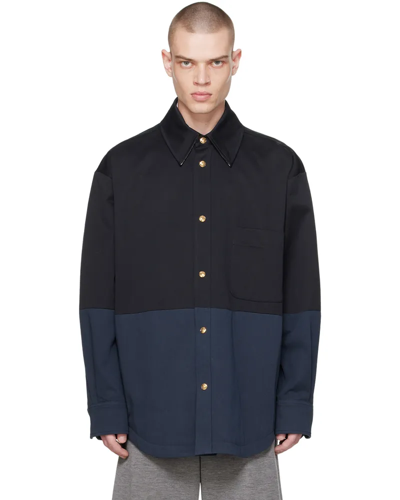 Thom Browne Navy Paneled Jacket 415