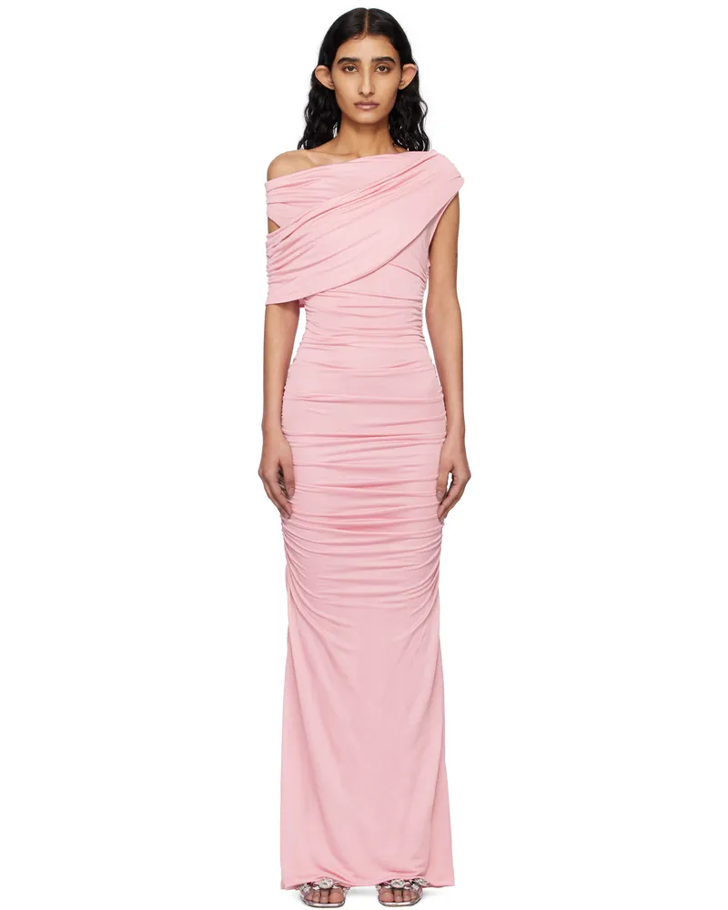 Blumarine Pink One-Shoulder Maxi Dress N0114