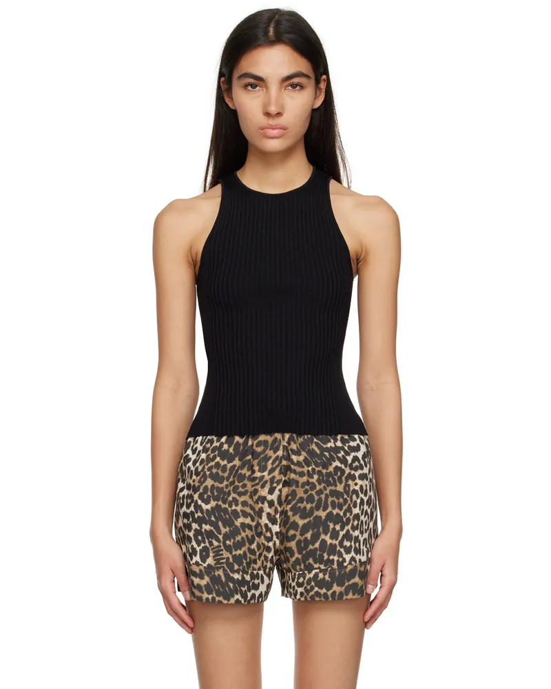 Ganni Black Crewneck Tank Top 099