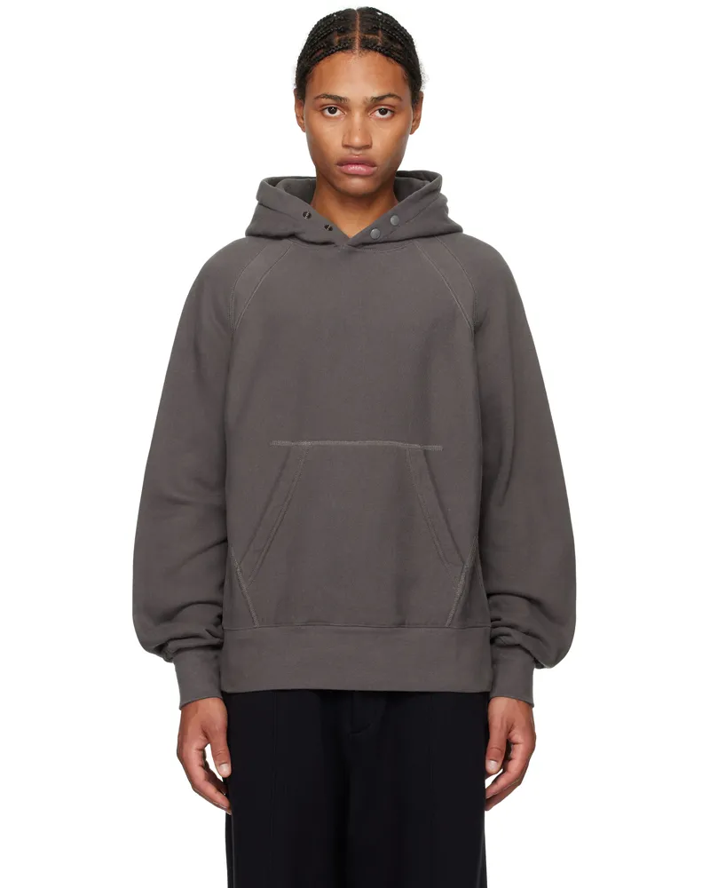 Engineered Garments Gray Fleece Raglan Hoodie Af019