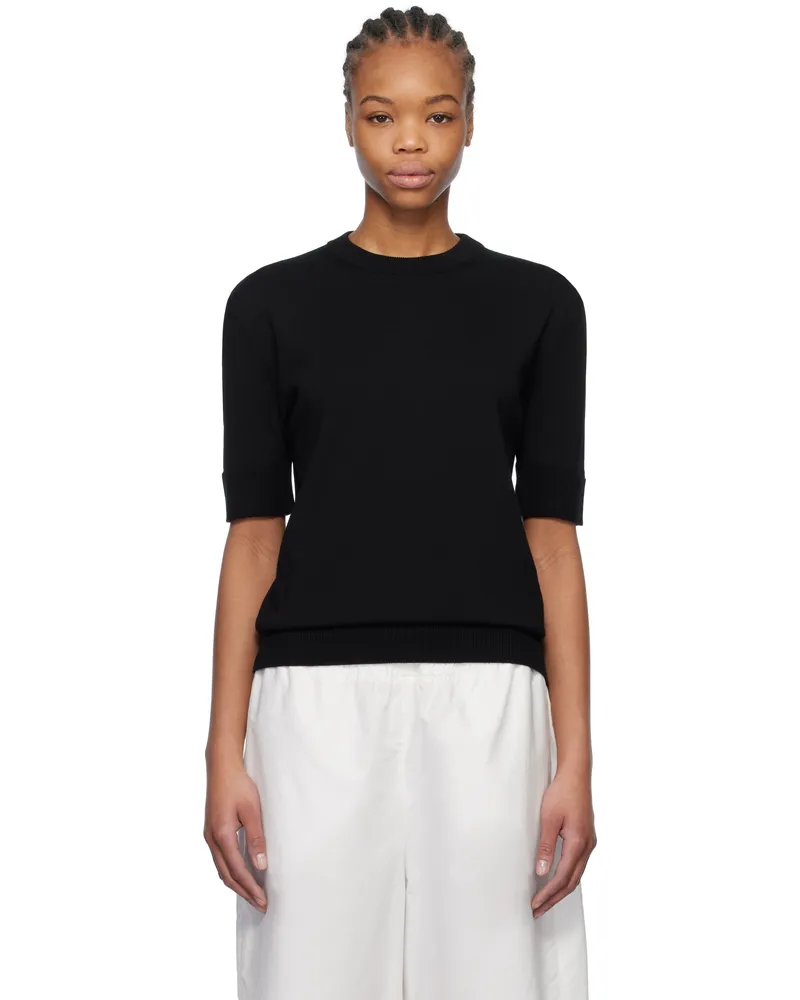 Jil Sander Black Wool Crew-Neck T-shirt 001