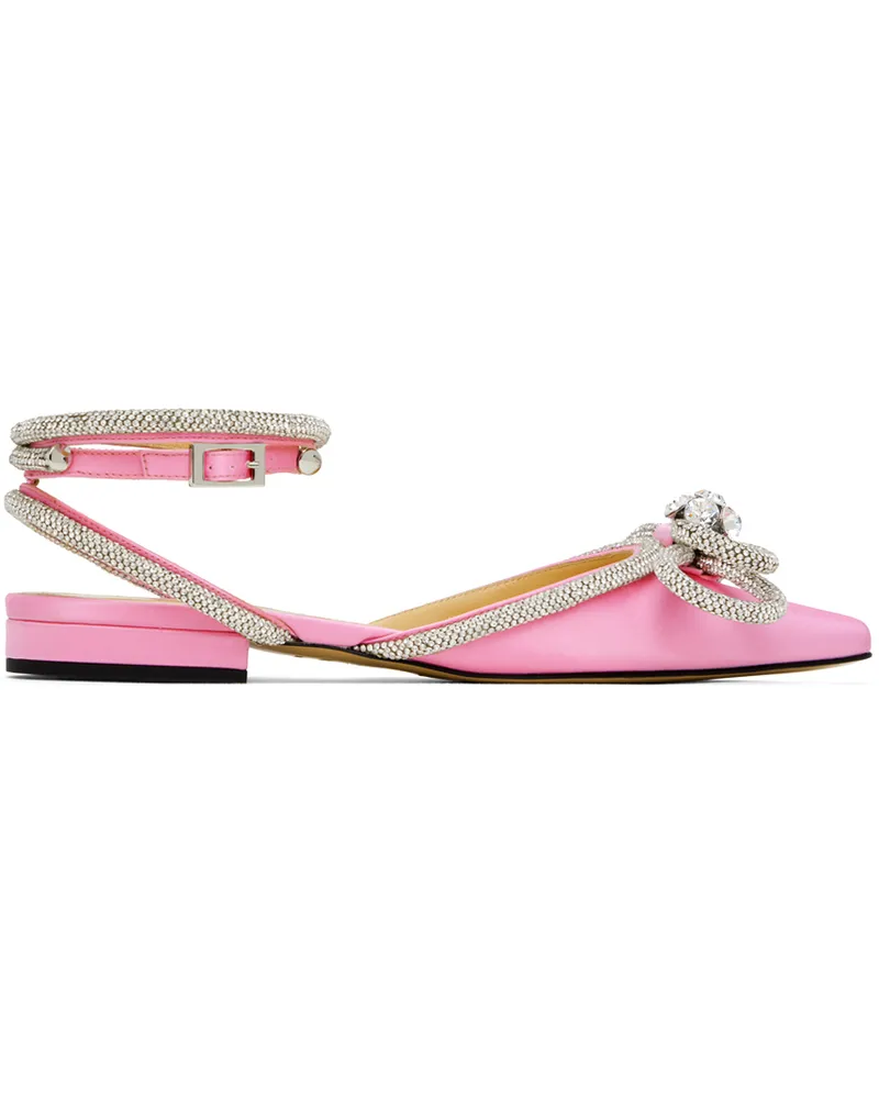 Mach & Mach Pink Double Bow Ballerina Flats Pink