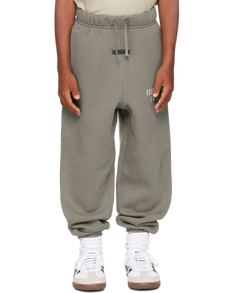 Fear of God Kids Gray Classic Fit Sweatpants Moss