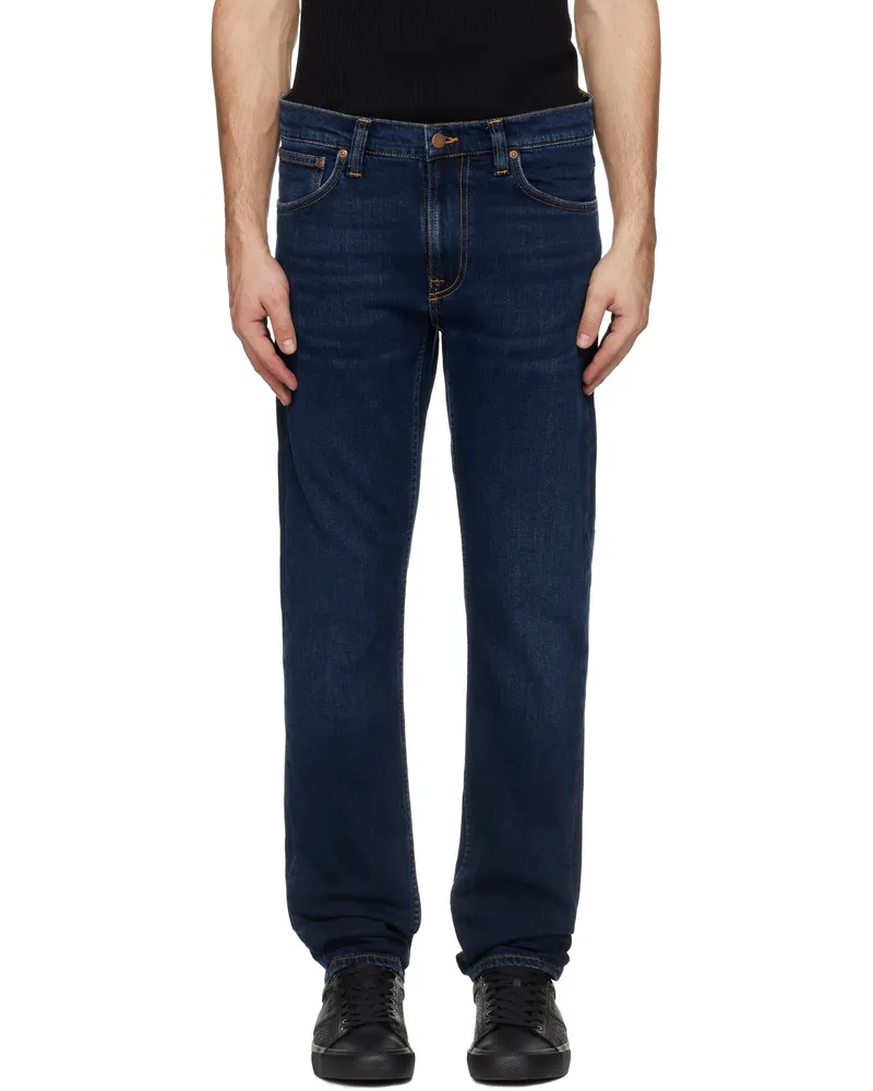 Nudie Jeans Navy Lean Dean Jeans New
