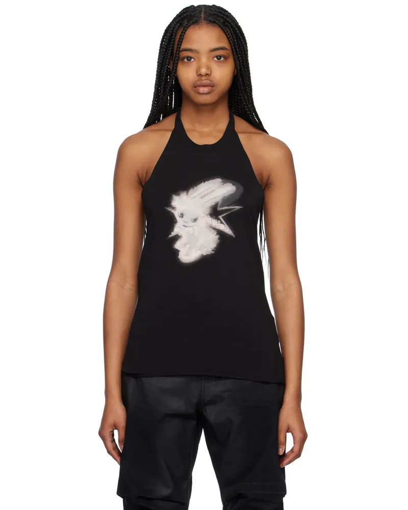 WE 11 DONE Black Halter Tank Top Black