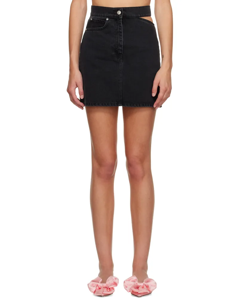 MSGM Black Cutout Denim Miniskirt 99