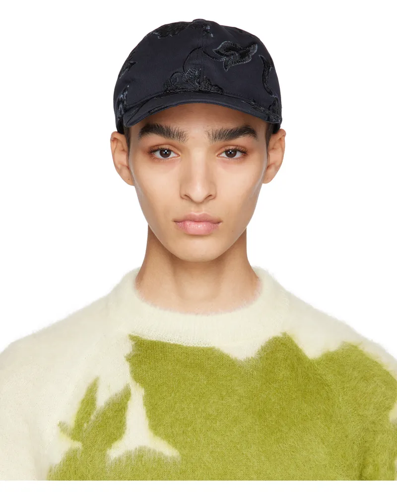 Erdem Navy Floral Cap Navy