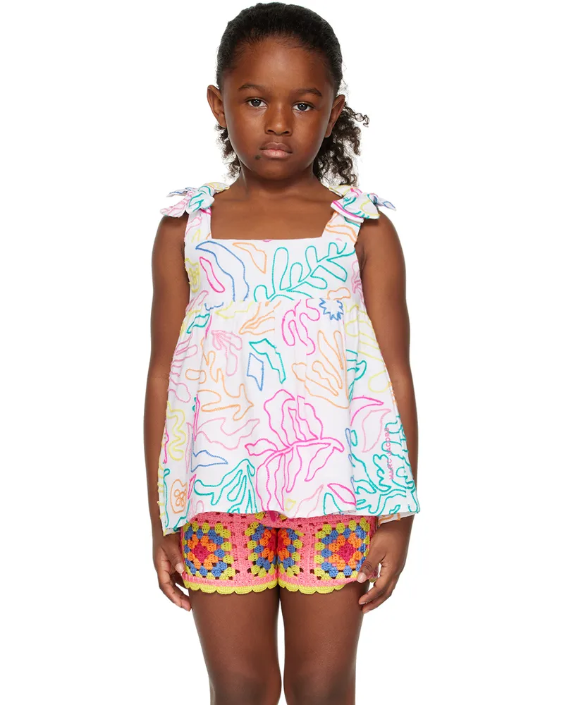 Marc Jacobs Kids White Embroidered Tank Top 10p