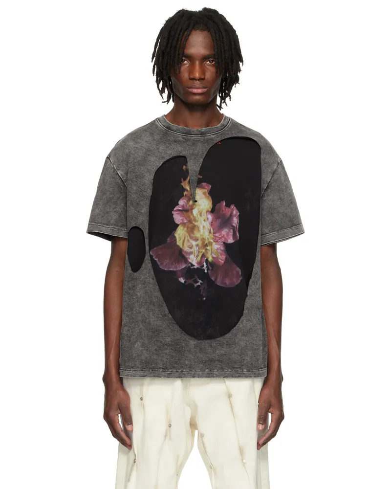 KUSIKOHC Gray & Black Layered T-shirt Black