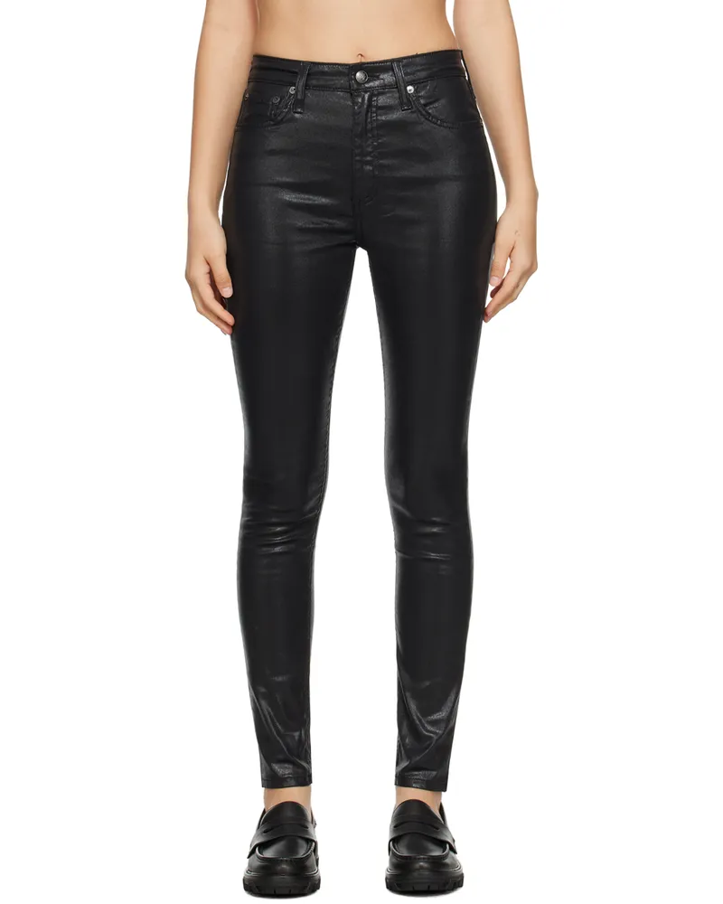 Rag & Bone Black Nina Jeans Coatedblk