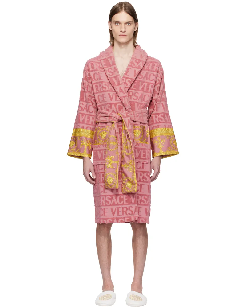 Versace Pink 'I Heart Baroque' Bathrobe 5pc90-strawberry