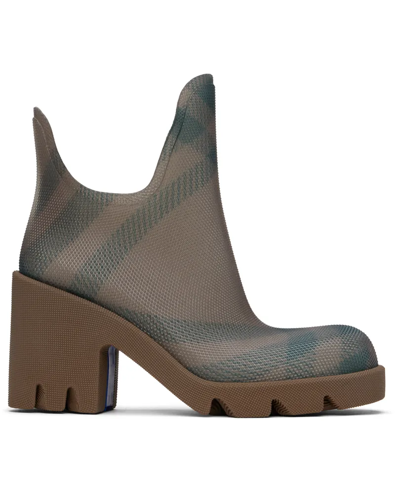 Burberry Brown Rubber Marsh Heel Boots Linden