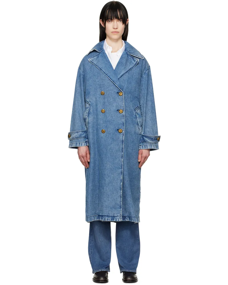 Rag & Bone Blue Featherweight Alora Denim Trench Coat Beekman