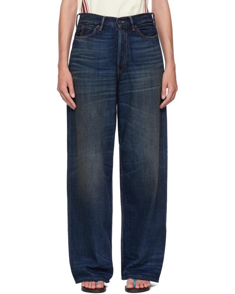 Acne Studios Navy Loose Fit 1981 Jeans 838