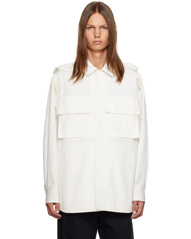 Jil Sander White Button Jacket 100