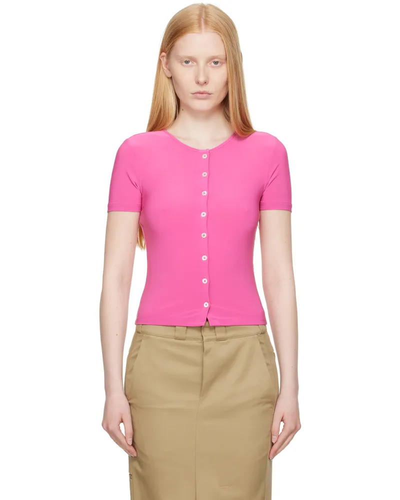Sandy Liang Pink Ella Cardigan Magenta