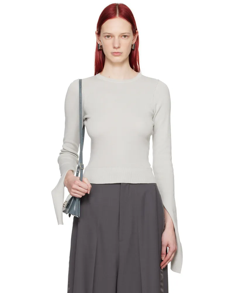 Maison Margiela Gray Inverted Seam Sweater 800