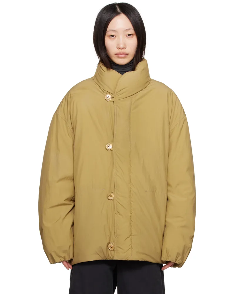 Christophe Lemaire Khaki Stand Collar Puffer Jacket Gr649