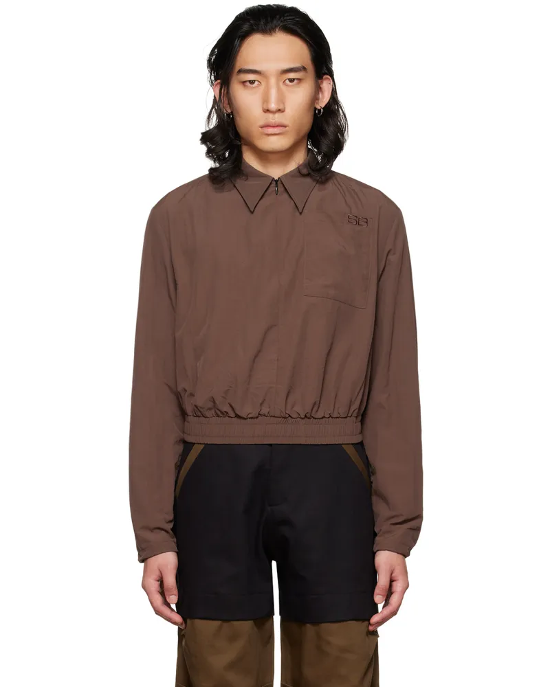 Spencer Badu Brown Invisible Zip Jacket Brown