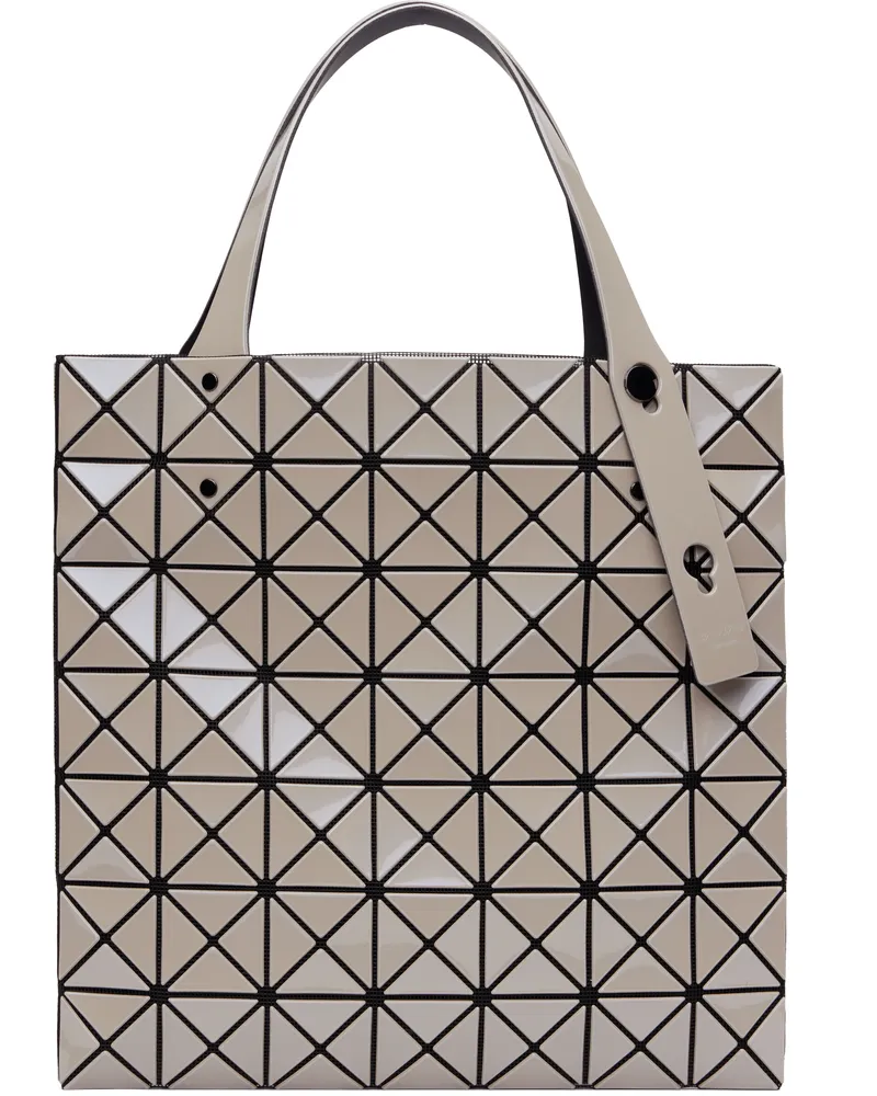 Issey Miyake Gray Prism Metallic Tote 46-greige