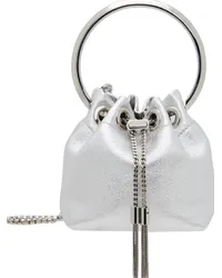 Jimmy Choo Silver Micro Bon Bon Bag Silver