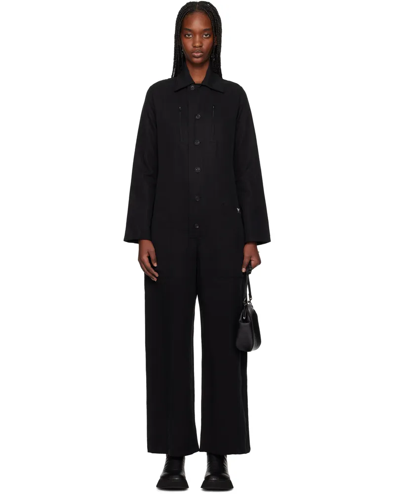 Y-3 Black Belted Jumpsuit Black