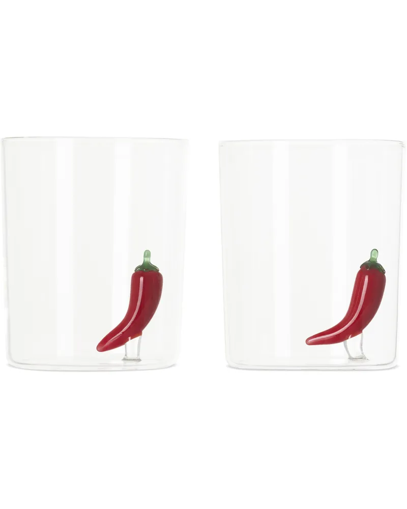 Maison Balzac Red Chilli Gobelets Set Clear