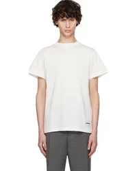 Jil Sander Three-Pack White Logo Label T-Shirts White