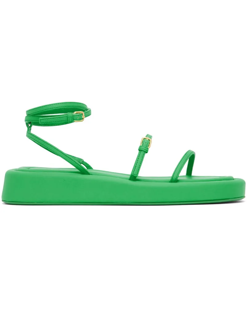 SPORTMAX Green Wedge Flat Sandals 002
