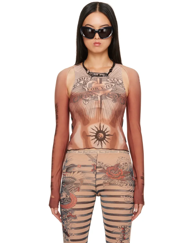 Jean Paul Gaultier Orange Graphic Cardigan 25