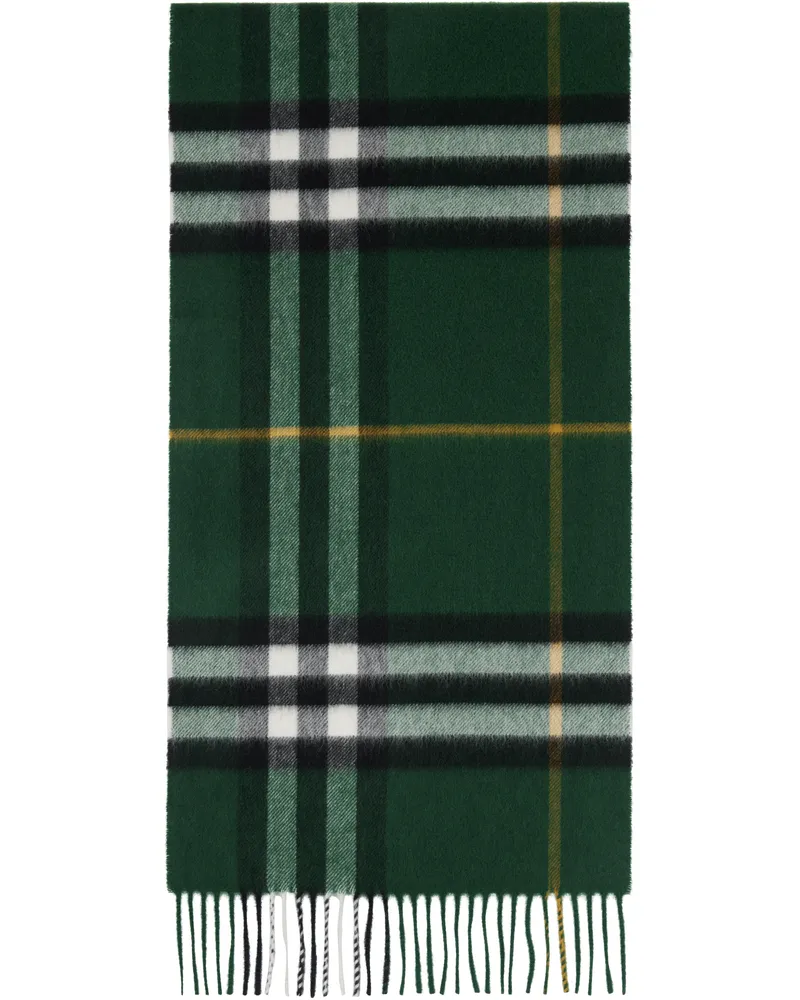 Burberry Green Check Cashmere Scarf Dark