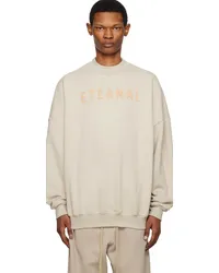 Fear of God Beige Flocked Sweatshirt Cement