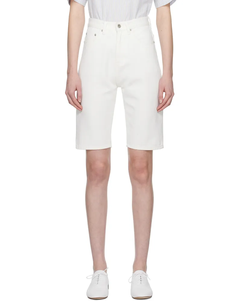 Nothing Written White Half White Denim Shorts White