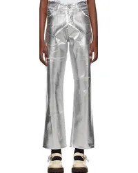 Maison Margiela Silver & White Coated Jeans White