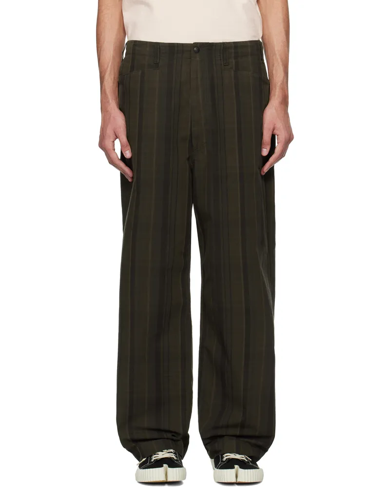 nanamica Brown Plaid Dock Trousers Brown