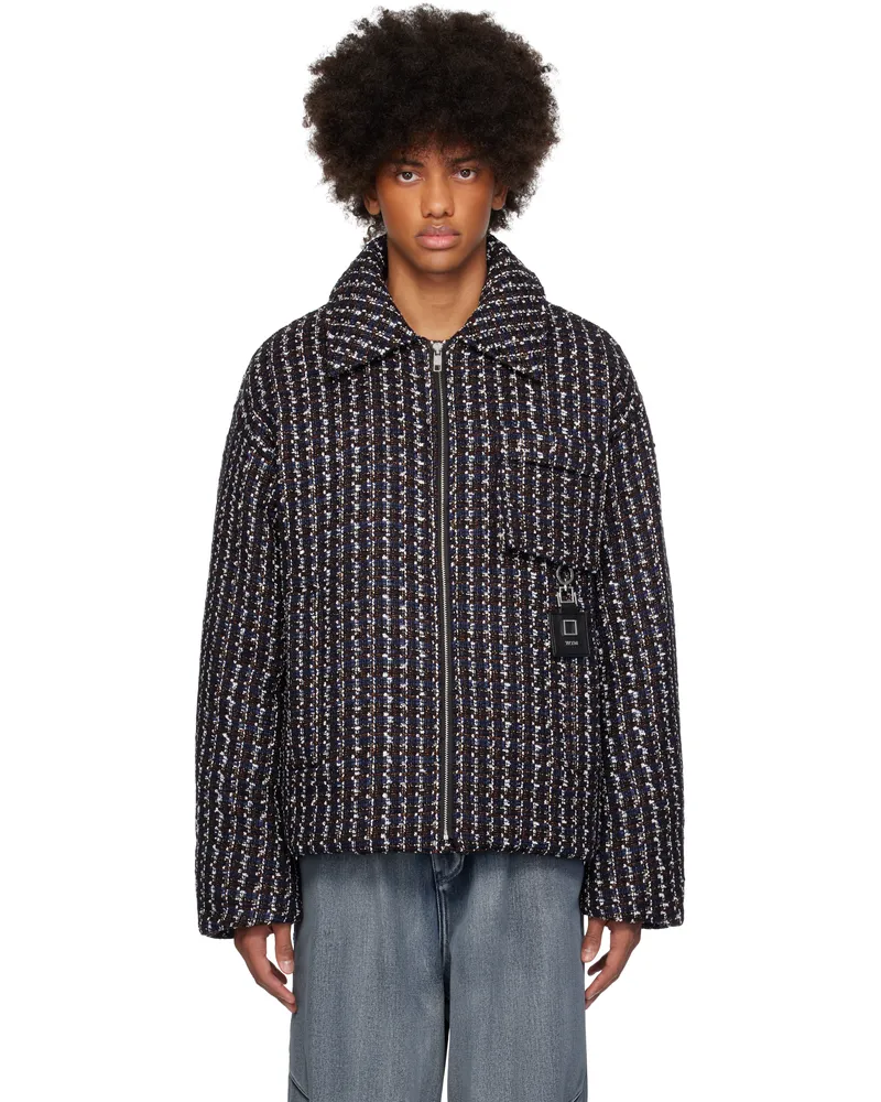 Wooyoungmi Brown & Navy Tweed Down Jacket 945d